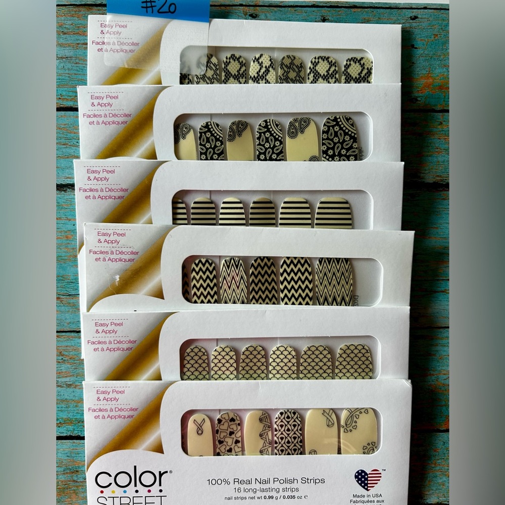 Color Street Lot Nail Strips Clear Overlay Retired Mermaid #20 Chevron Bandanna